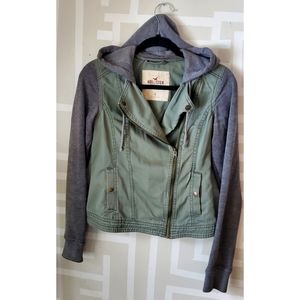 Hollister Jacket Green/Grey Small